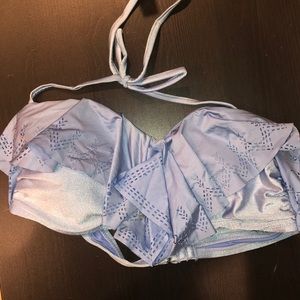 Target light blue strapless bikini top